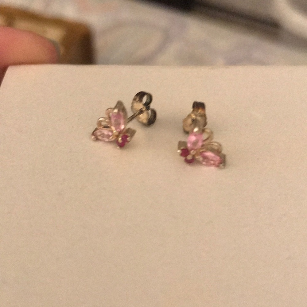 Pink/Purple Butterfly Earrings